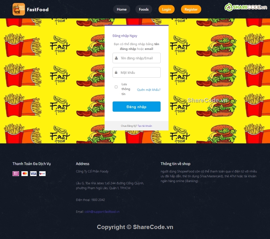 Website php,Code đồ án,Code web bán đồ ăn
